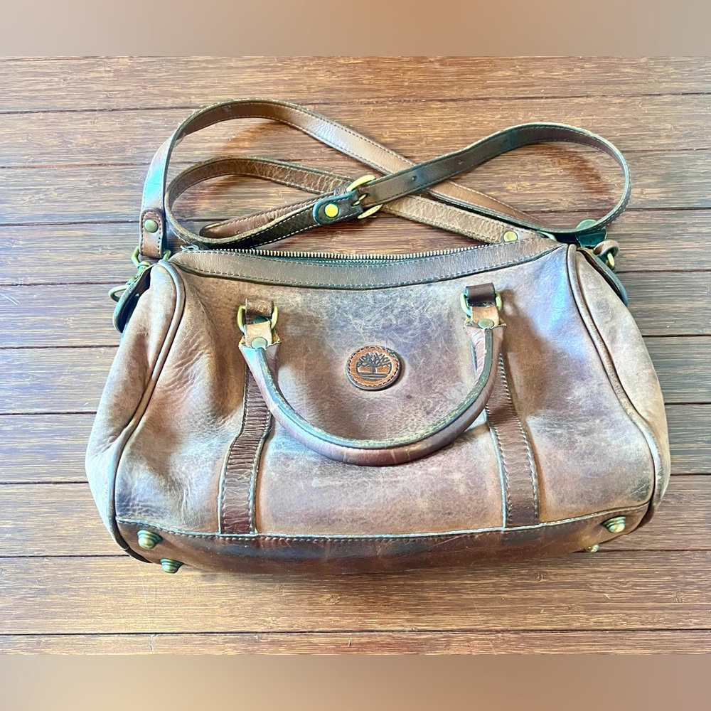 Timberland Brown Leather Satchel Bag